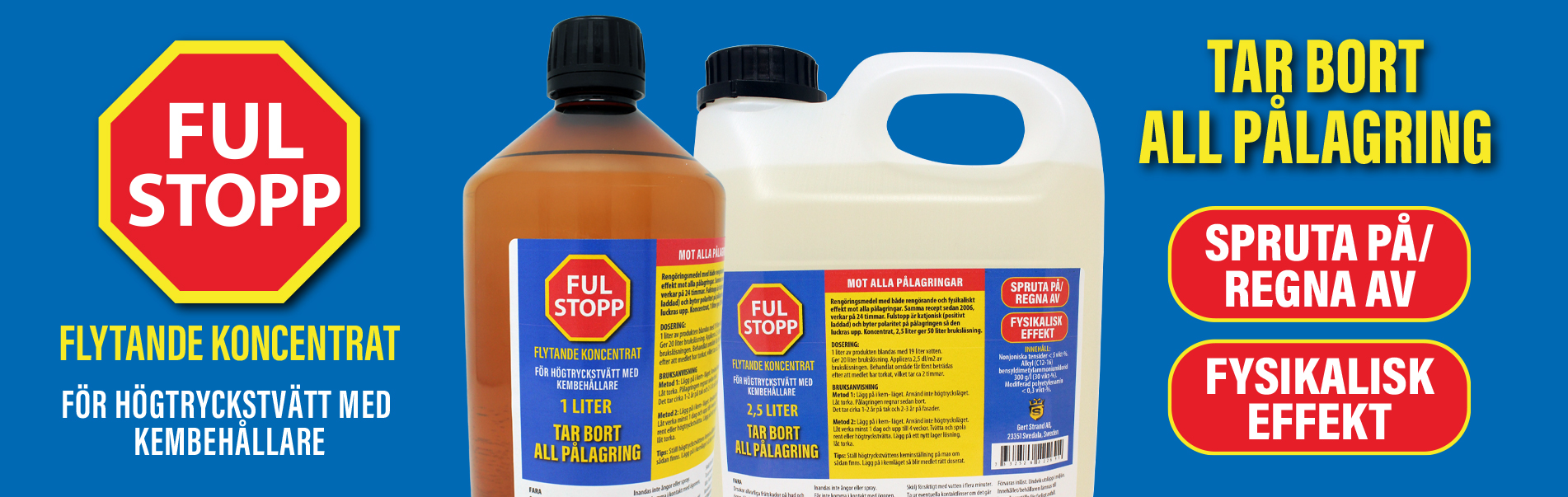 Fulstopp för påläggning med Högtrycksspruta