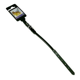 Läderhalsband, rundsytt, svart, 10mm x 30cm