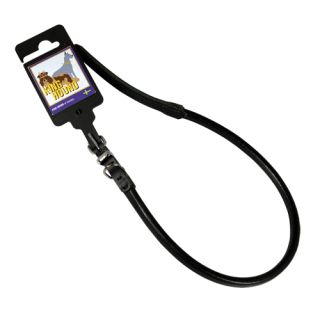 Läderhalsband, rundsytt, svart, 10mm x 50cm