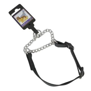 Justerbart halvstryphalsband av nylon, svart, 20mm x 20-35cm