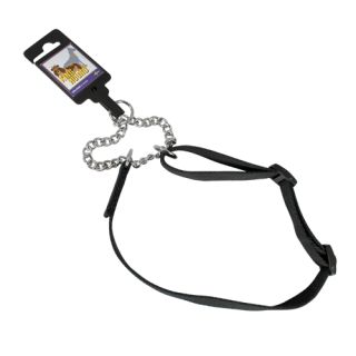 Justerbart halvstryphalsband av nylon, svart, 20mm x 35-55cm