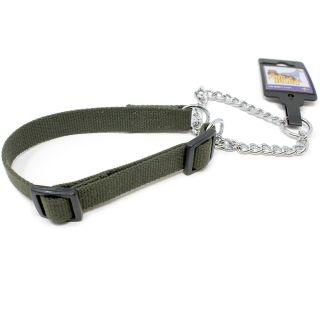 Justerbart halvstryphalsband av nylon, grönt, 20mm x 35-55cm