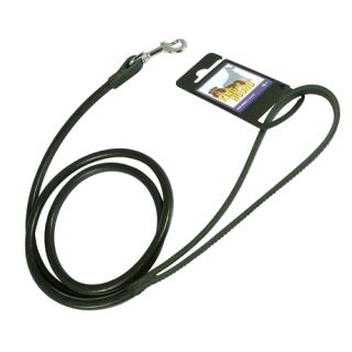 King Hound Läderkoppel med karbinhake, svart, 10mm x 125cm