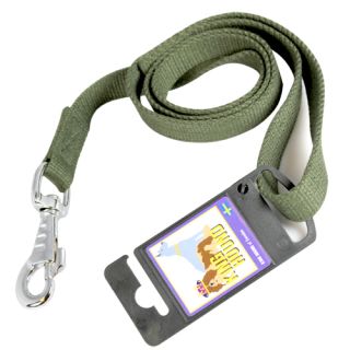 Polyesterkoppel med karbinhake, grön, 20 mm x 1 meter