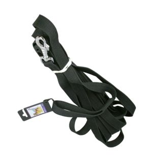 Polyesterkoppel med karbinhake, svart, 25 mm x 5 meter