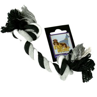 Tuggknut av bomull, 2 knutar, svart/vit/grå, 50 gram, ca 10 cm