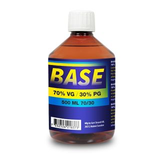 Basvätska PG/VG 30/70 vikt%. 500 ML Livsmedelskvalitet. mest VG