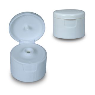 Flip top kapsyl kontätning 3mm hål vit 28 mm