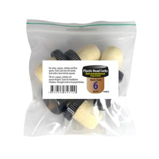Svampkork med plasthuvud, 6 st.