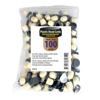 Svampkork med plasthuvud, 100 stycken