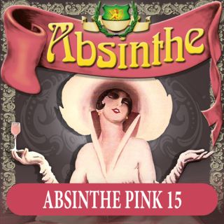 Absintetikett för Absint Ladies 15, 90 x 90 mm