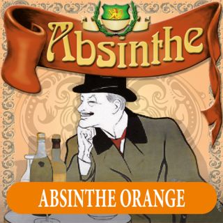 Absintetikett för Absint Orange, 90 x 90 mm