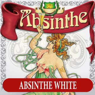 Absintetikett för Absint Vit, 90 x 90 mm