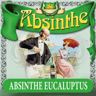 Absintetikett för Absint Eukalyptus, 90 x 90 mm