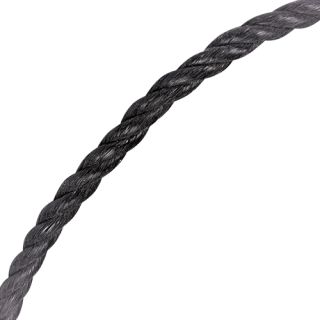PE flätad 6 mm svart lina,per meter.