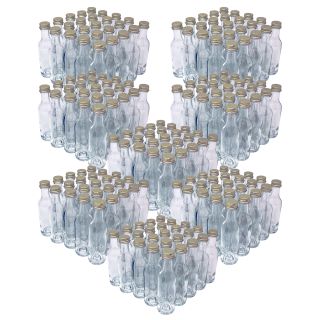 Glasflaska rund 118x32 mm, 50ML glasklar 74 gram med 20mm kapsyler, 200-pack