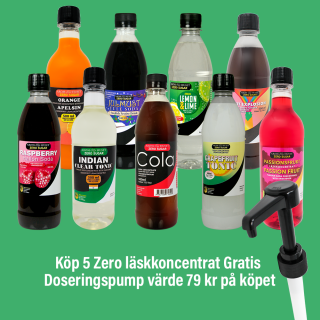 Köp 5 Zero läskkoncentrat Gratis Doseringspump värde 79 kr på köpet